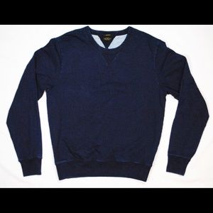 SOLD - All Saints Indigo Dyed Distressed Crew